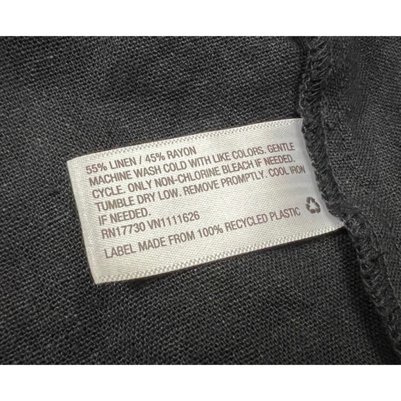 Ava & Viv Pull On Linen Blend Shorts 4X Black Pockets Elastic Waist - Picture 4 of 6